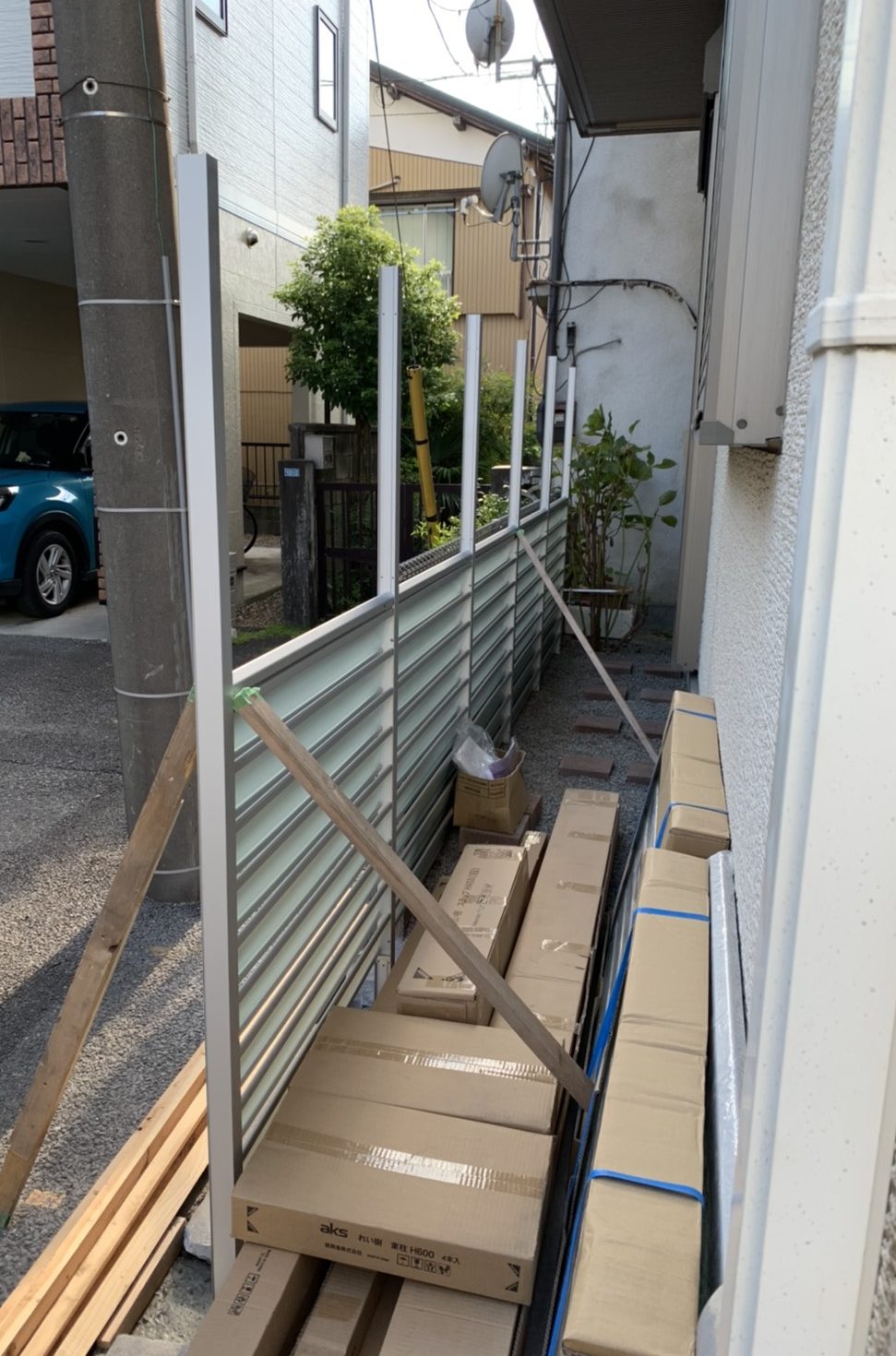 目隠しフェンス、サニーブリーズ施工過程